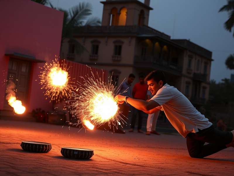 Faridkot Fireballs gameplay showing fire cricket action